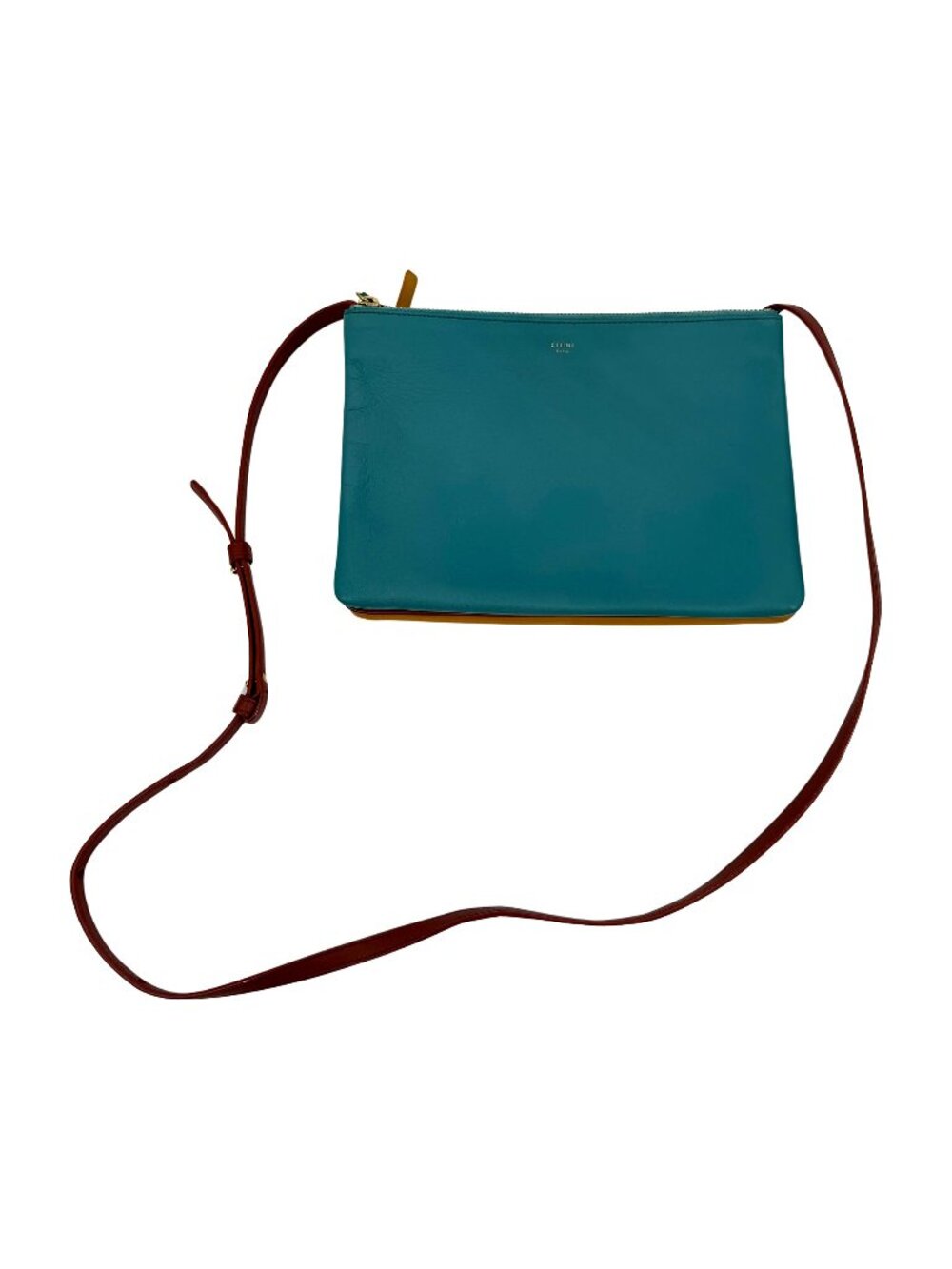 Celine Trio Bag Multicolor Teal Mustard Terracotta